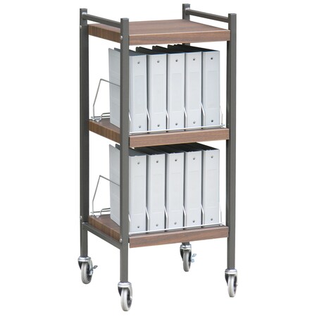Omnimed Mobile Mini Open Binder/Chart Rack Strg System 3 Shelves 10 Binder Cap 260013-WG